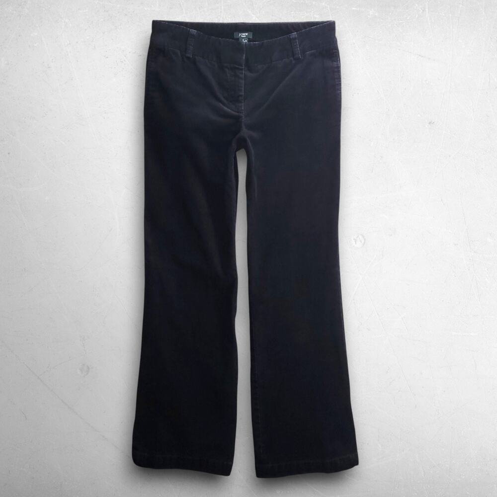 J Crew Wide Leg Corduroy Pants Favorite Fit Stretch Women 8 Black Preppy Casual